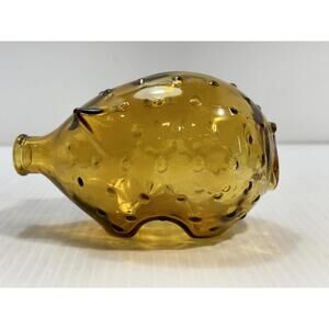Vintage Holmegaard Jacob Bang Glass Pig Amber NOT A BANK Please Read